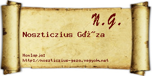 Noszticzius Géza névjegykártya