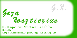 geza noszticzius business card
